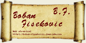 Boban Fišeković vizit kartica